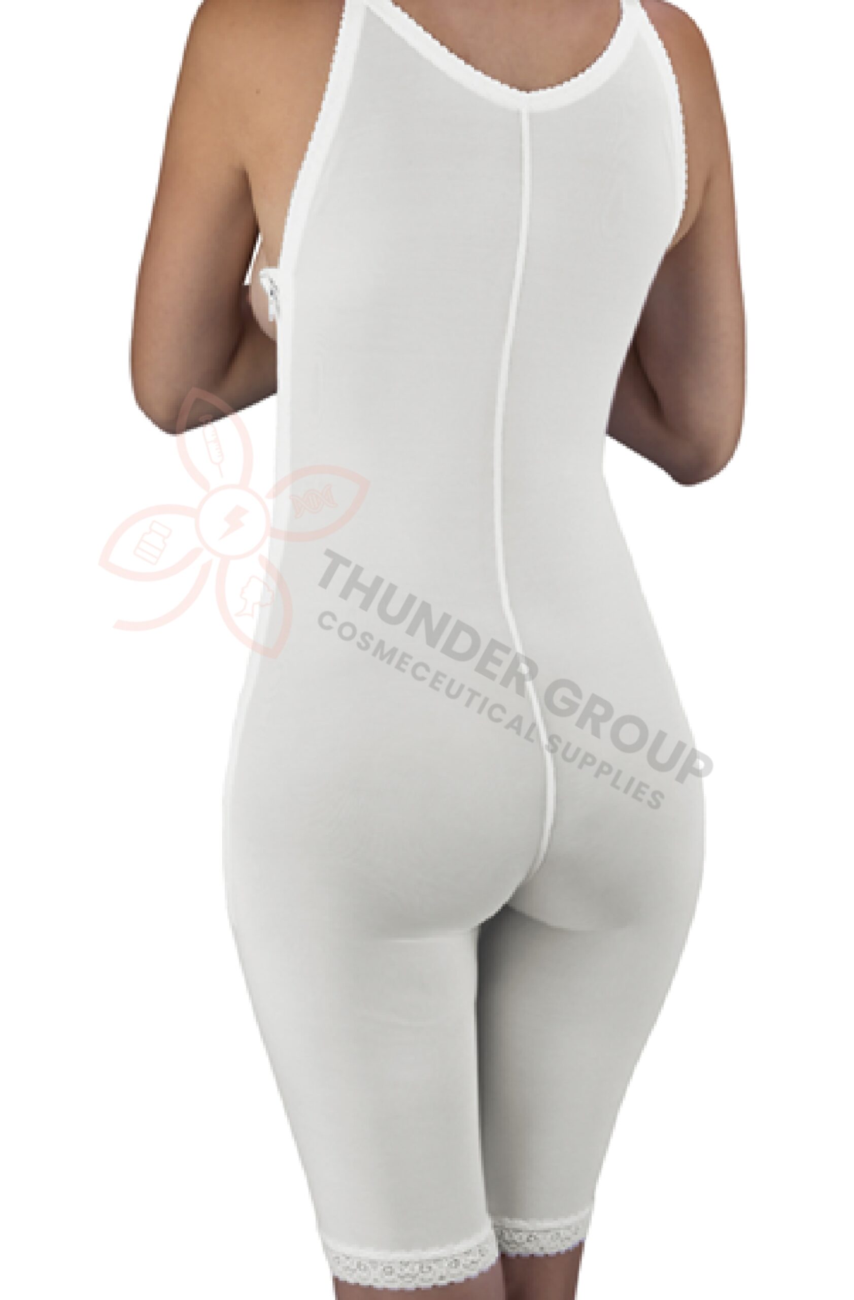 ES Medical® High Back above knee high zippered with suspenders.