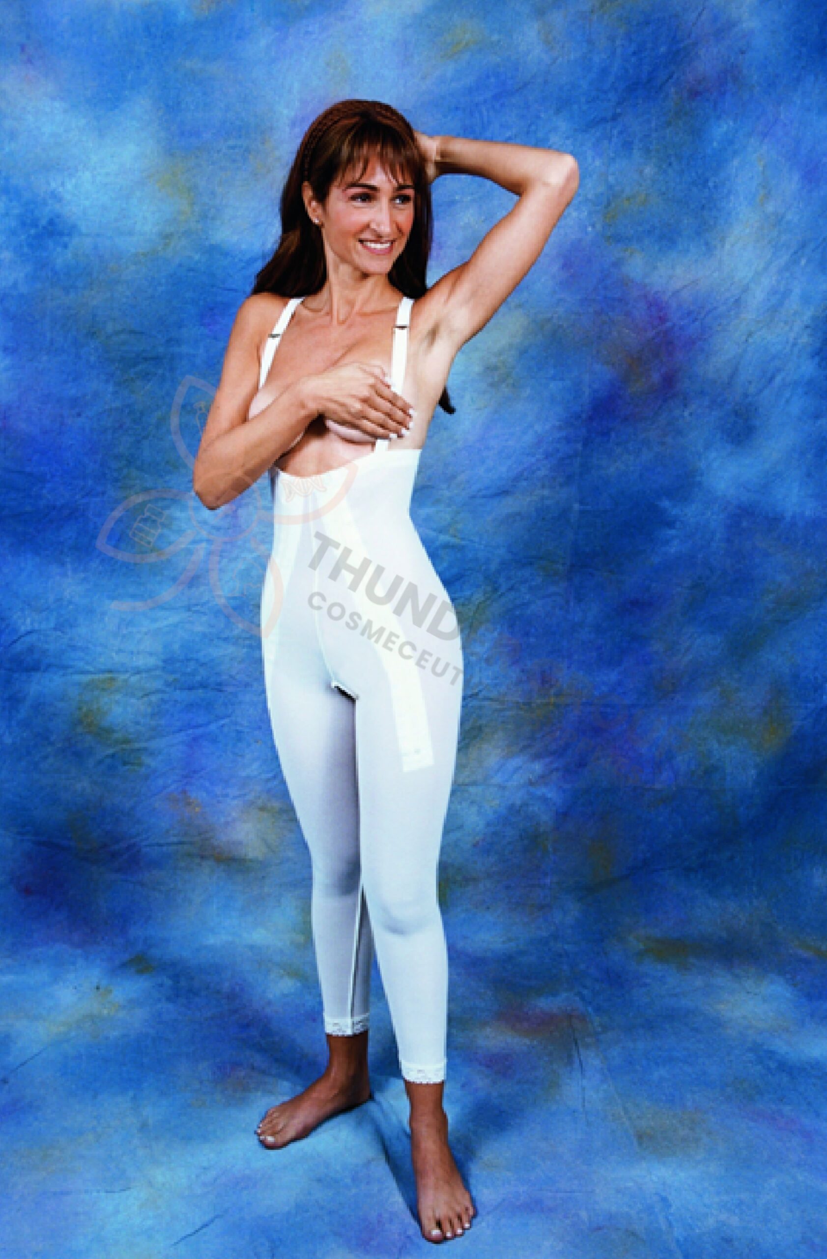 ES Medical® below knee high zippered with suspenders.